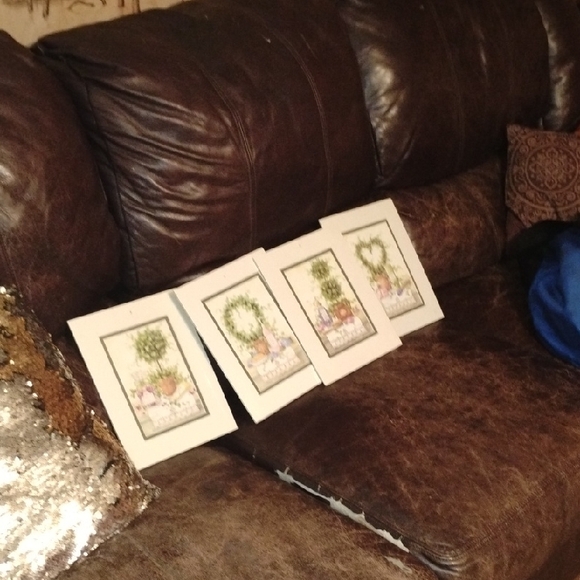 Set of Four Green and Brown Botanical Art Prints - Picture 4 of 7